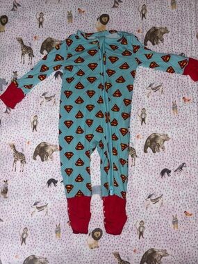 Posh Peanut Blue Superman footie